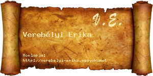 Verebélyi Erika névjegykártya